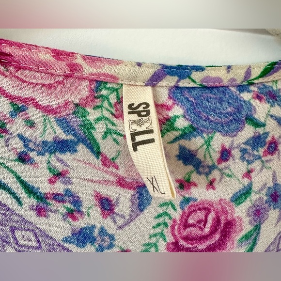 Spell Purple and Pink Floral Midi Dress - Picture 4 of 6